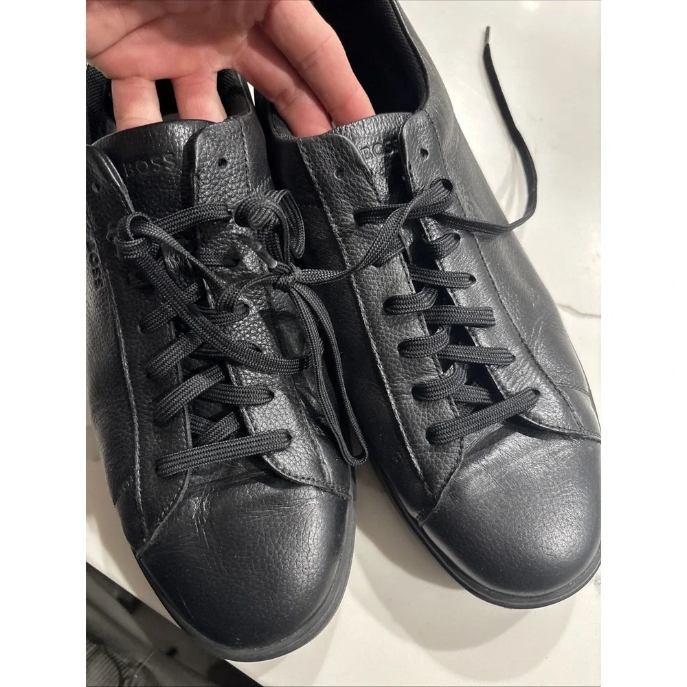 hugo boss black leather sneakers Size 12